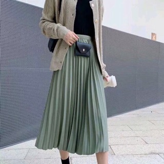 Chân váy xếp ly dài kèm ví