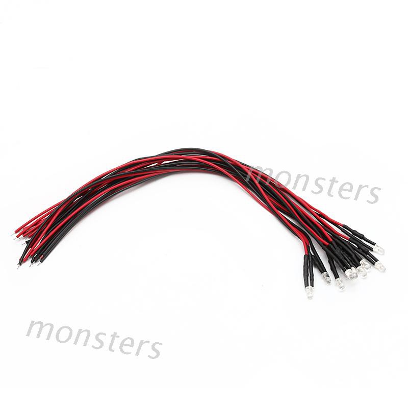 DC Set 10 Điốt Đèn Led 12v 18cm 3mm