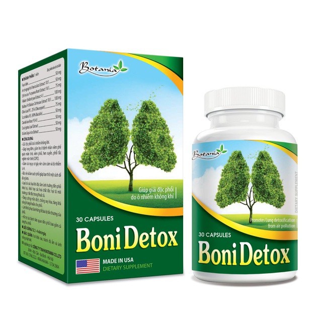 BoniDetox giúp giải độc phổi do ô nhiễm không khí, loại bỏ các loại khí độc làm ảnh hưởng đến phổi