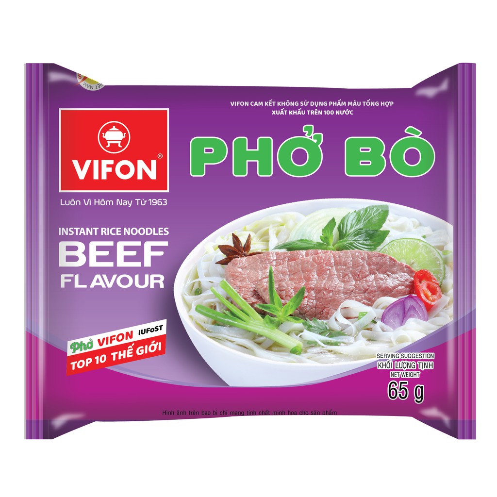 Thùng 30 Gói Phở Bò VIFON 65g/Gói