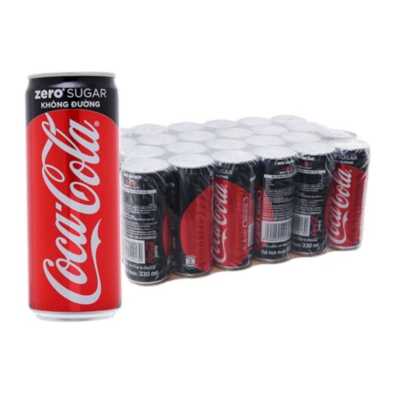 COCA COLA ZERO (KO ĐƯỜNG) 330ML 24 LON