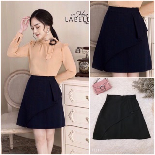 Chân váy chữ A bèo chéo cách điệu