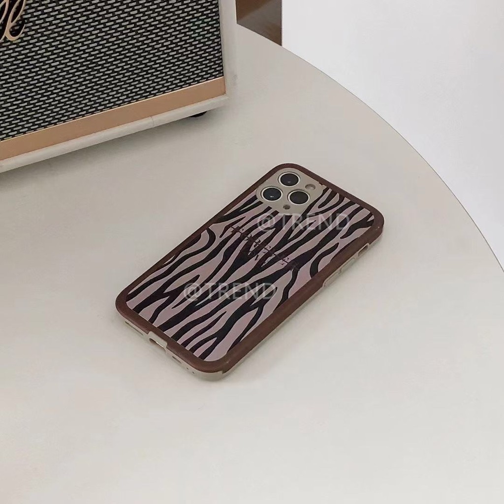 Ốp lưng điện thoại bằng Silicone mềm vân da ngựa vằn sang trọng cho iphone 12 Mini 11 Pro Max SE 2020 7 8 Plus X XR XS
