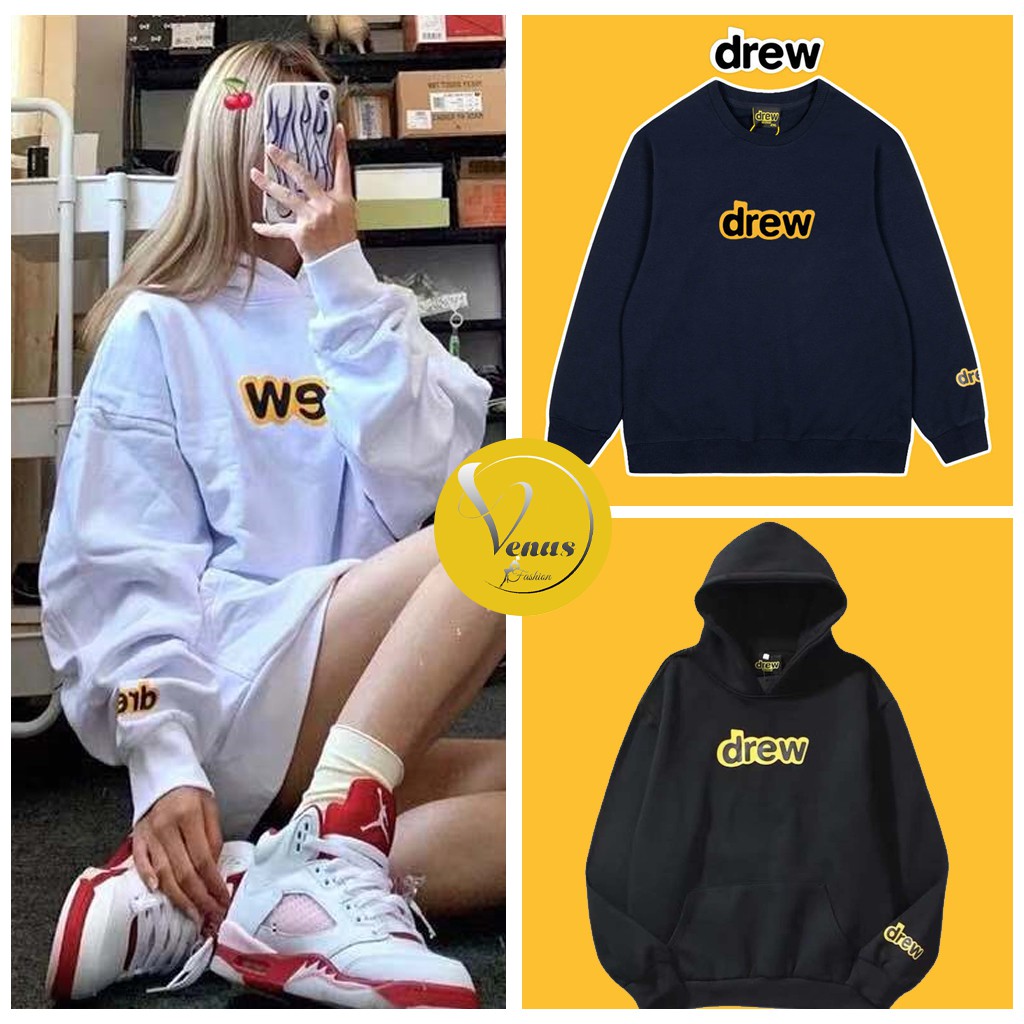 Áo Hoodie Drew Áo Hoodie Drew VENUS chất nỉ form rộng Unisex nam nữ Hàn Quốc