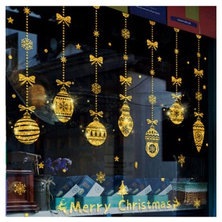Decal trang trí Noel - Rèm dây châu vàng