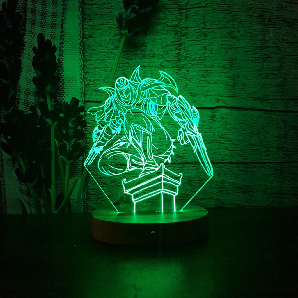 Đèn Led 3D LOL LMHT Zed Decor bàn học Decor bàn làm việc Zed Liên minh huyền thoại