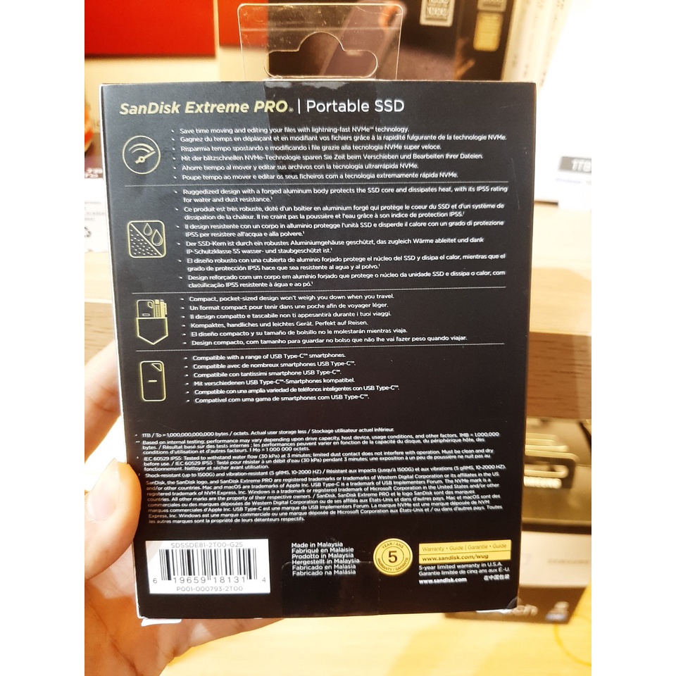 Ổ cứng di động External SSD Sandisk Extreme Pro V2 E81 2TB USB 3.2 Gen2 x2 - Bảo hành 3 năm