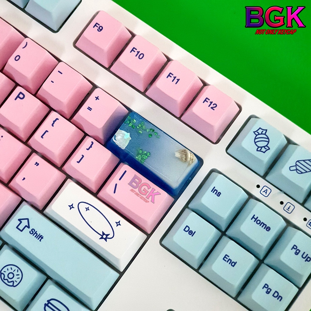 Keycap Lẻ chủ đề bãi biển ốc và sò cực đẹp OEM 2U profile ( keycap resin độc lạ )( Keycap Artisan )