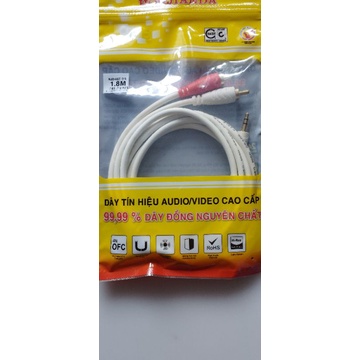 Dây Tính Hiệu Cáp loa jack 3.5 ra 2 AV hoa sen dài 1.8M 3M 5M 10M 15M CAO CẤP