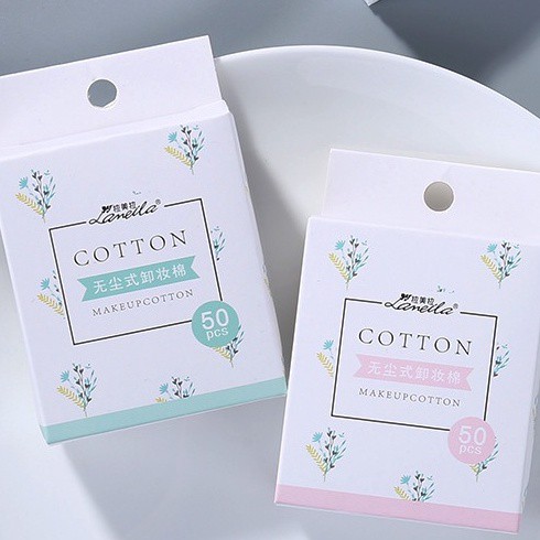 [Hộp 50 miếng] Bông tẩy trang mini cao cấp Lameila siêu mỏng - 100% Cotton an toàn cho mọi loại da Duashop