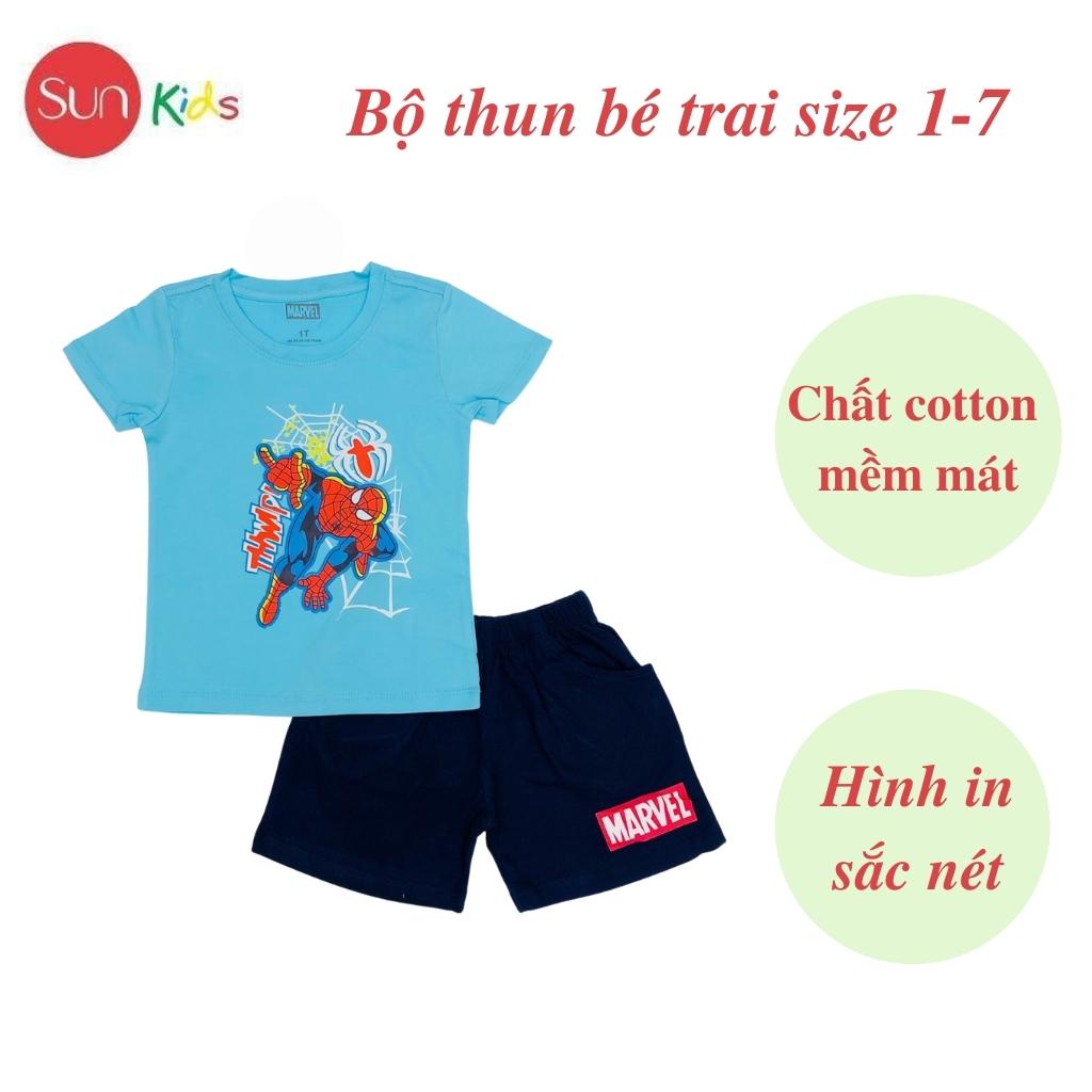 Đồ bộ bé trai, đồ bộ trẻ em chất thun cotton, size 1-7 tuổi, có nhiều màu - SUNKIDS