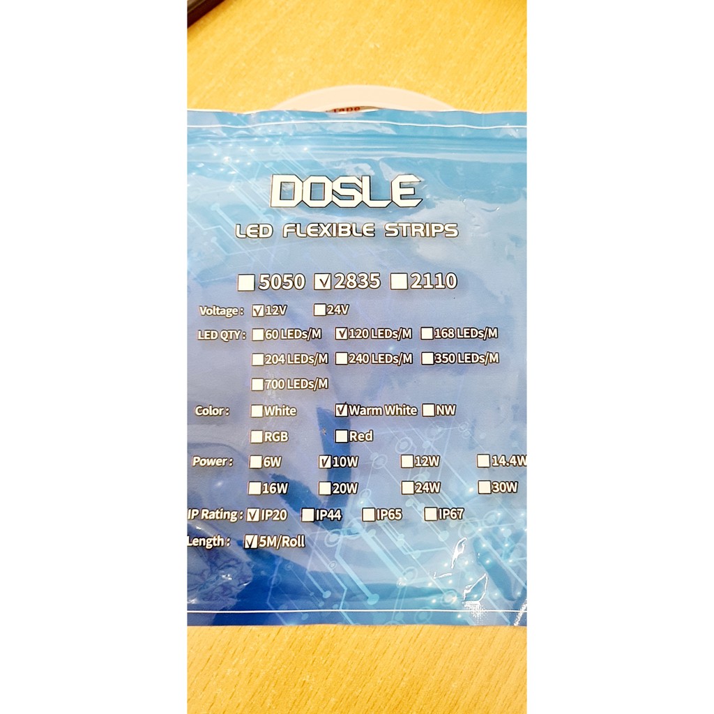 Đèn led dây Dolse SMD 2835 120 LED a/s vàng