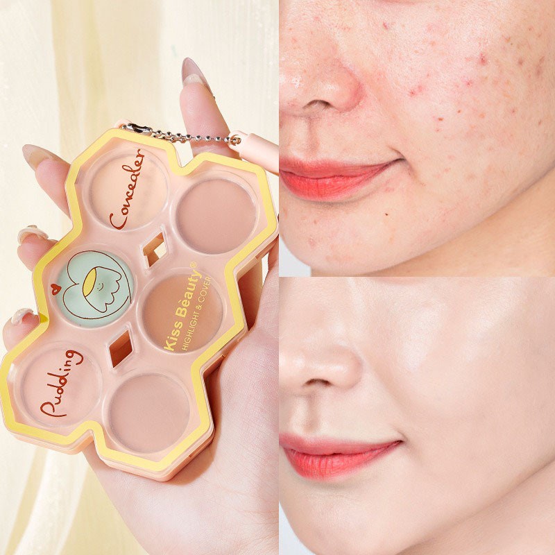 (Hàng Mới Về) Bảng Kem Che Khuyết Điểm 6 Màu Nhẹ Độ Che Phủ Cao Kiss Beauty | BigBuy360 - bigbuy360.vn