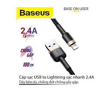 ✔Nowship✔dây cáp sạc bọc dù chống đứt sạc nhanh 2.4A cafule baseus chân iphone dài 1m-2m