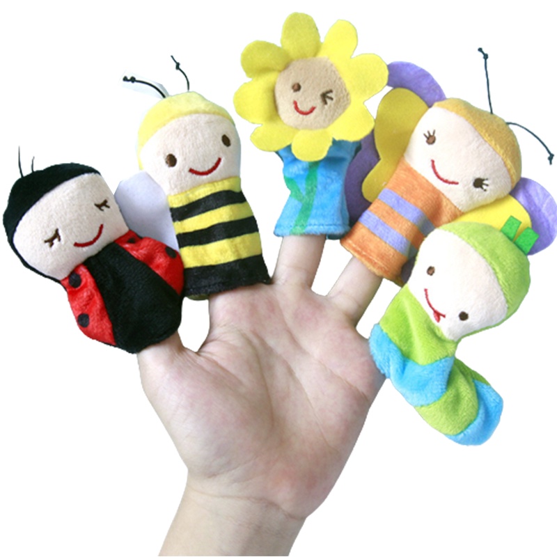 New 5Pcs/Set Animal Finger Puppets Plush Toy Set Story Time Props For Toddlers Baby