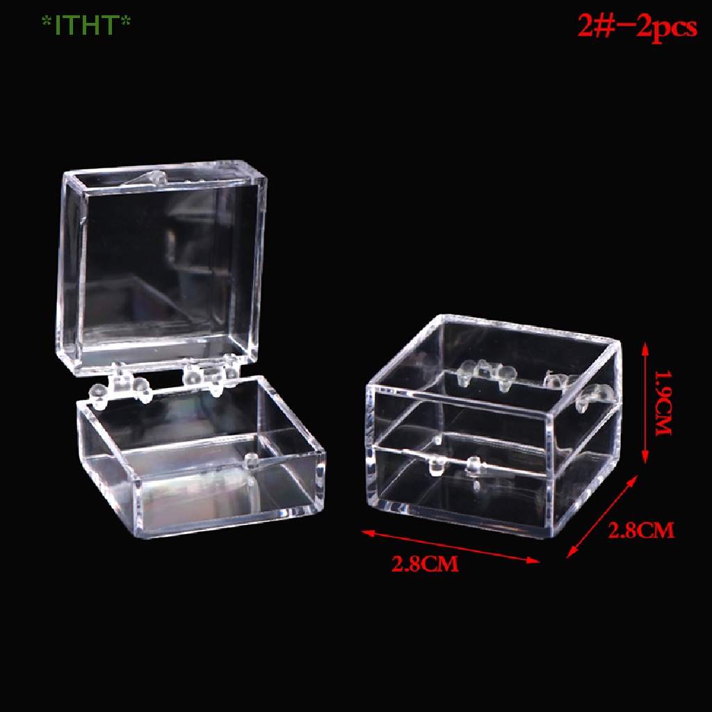 Bộ 2 Hộp Đựng Trang Sức Mini Hình Trái Tim / Vuông Dành Cho Nhà Búp Bê Mới