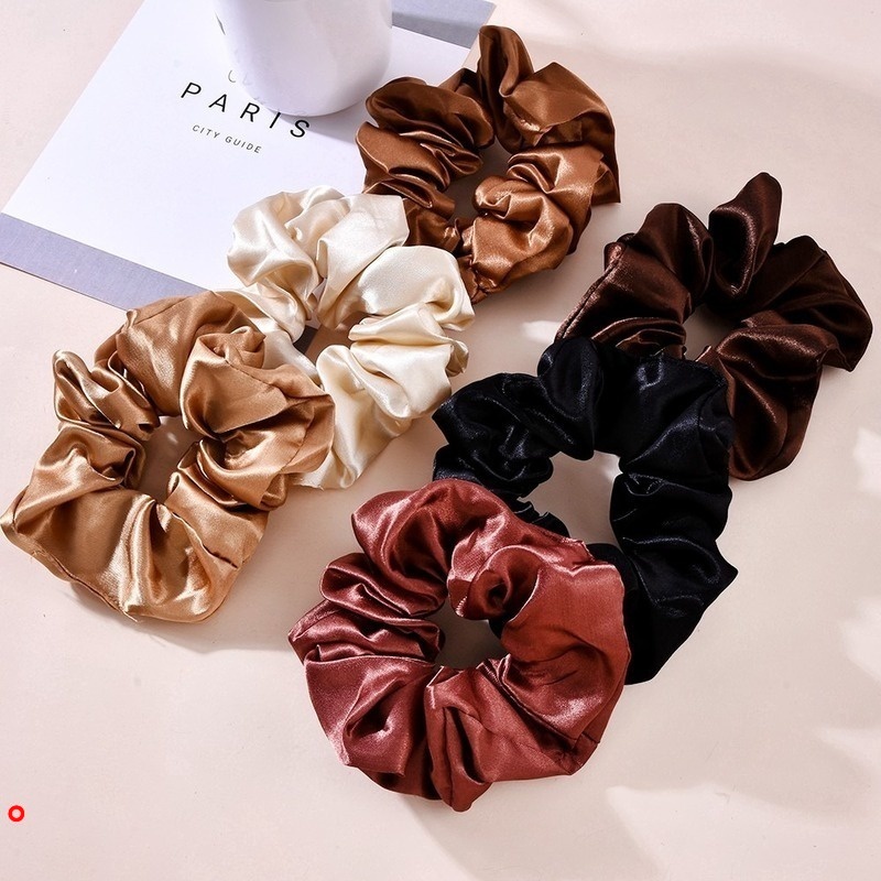 1 dây buộc tóc đuôi ngựa bằng lụa satin co giãn