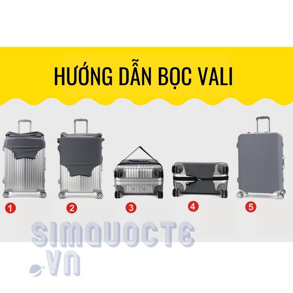 Vỏ bọc Áo bọc Vỏ trùm Vali hành lý du lịch chống xước vali vải siêu dày dặn siêu đàn hồi