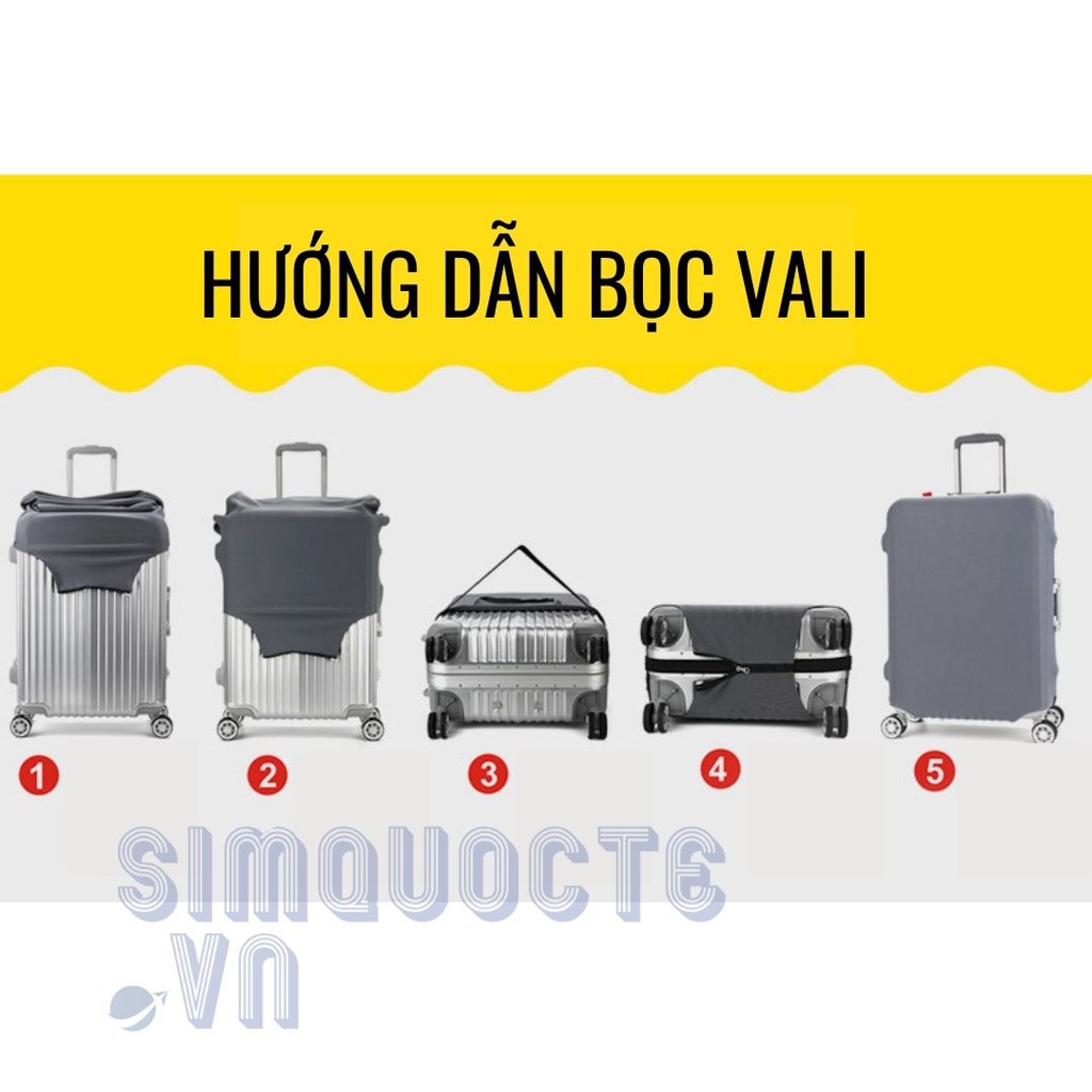 Vỏ bọc Áo bọc Vỏ trùm Vali hành lý du lịch chống xước vali vải siêu dày dặn siêu đàn hồi