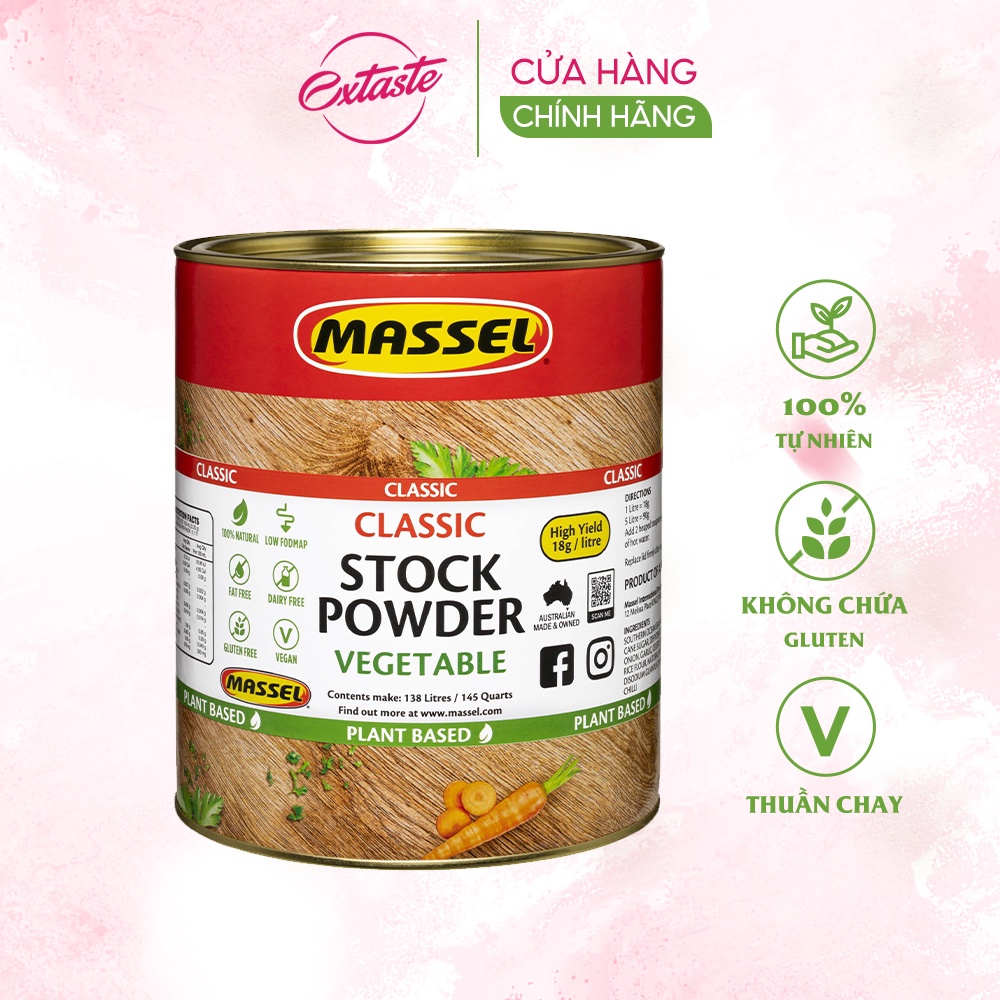 Bột nêm vị rau củ Massel Classic Stock Power Vegetable không bột ngọt thơm ngon tiện lợi 2.5kg