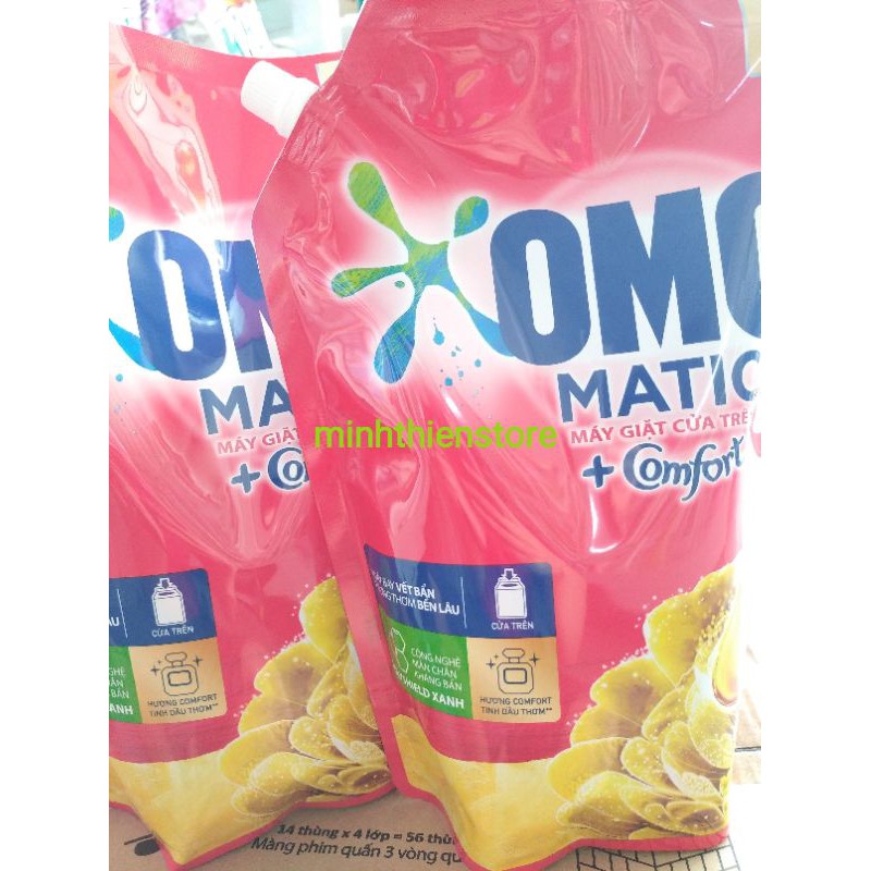 Nước giặt OMO Matic cửa trên Comfort tinh dầu thơm túi 2 kg