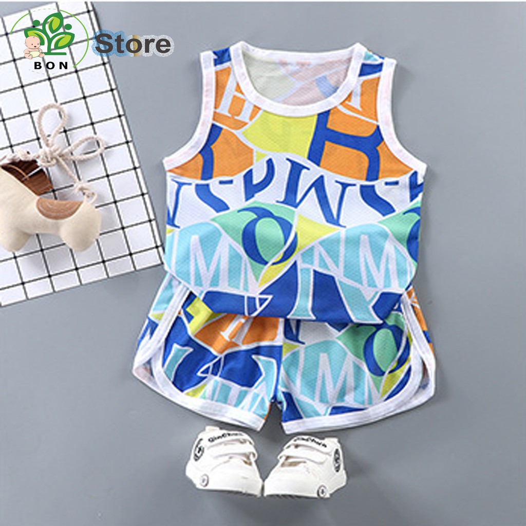 Quần Áo Trẻ Em Set Trang Phục Mùa Hè Cao Cấp Bé Trai Bé Gái Thoáng Khí Thấm Mồ Hôi Bon Store từ 10 đến 28kg GH45