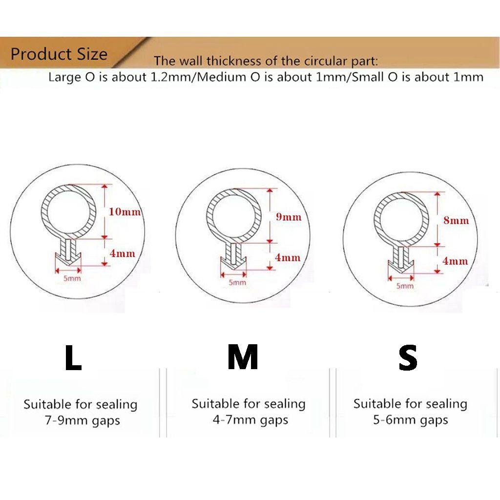 Cuộn Dây Silicone Co Giãn Cách Nhiệt Chặn Khe Hở Cửa Sổ 5m / 10m