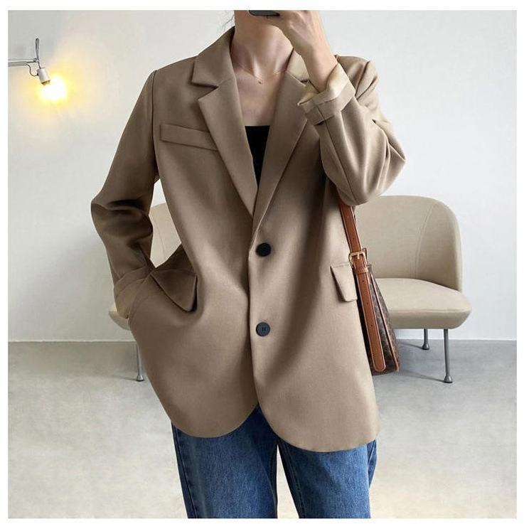 Áo khoác blazer dáng rộng phong cách Hàn Quốc thanh lịch thời trang cho nữ