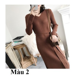 Váy len body xẻ gấu quảng châu