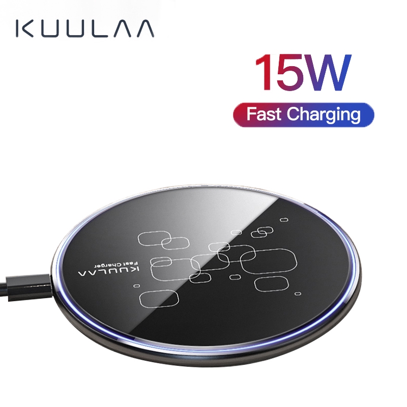 KUULAA Bộ sạc nhanh không dây KL-CD14 15W Tiện dụng cho iPhone X / XS Max XR 8 Plus / Samsung