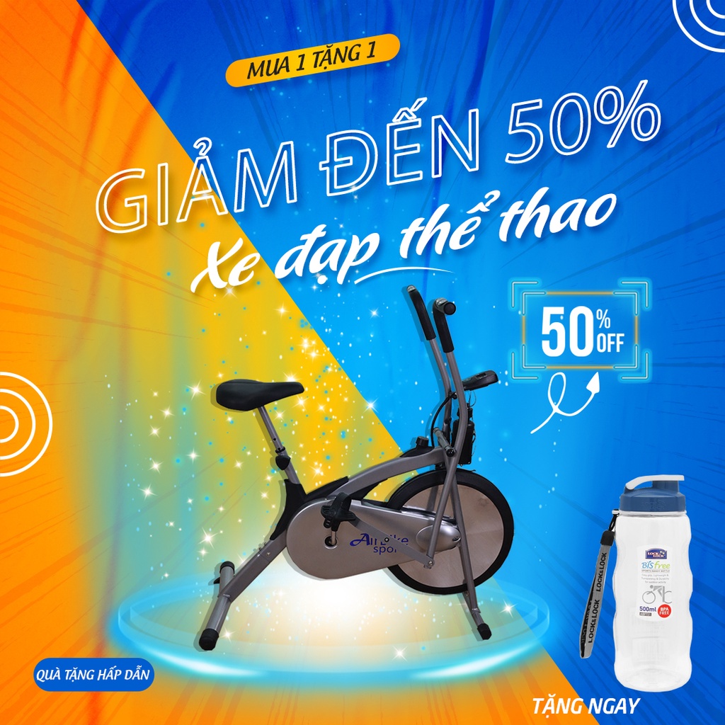 ( TẶNG TINH DẦU) Xe Đạp Tập Thể Dục AirBike MK98 - Hàng Chính Hãng