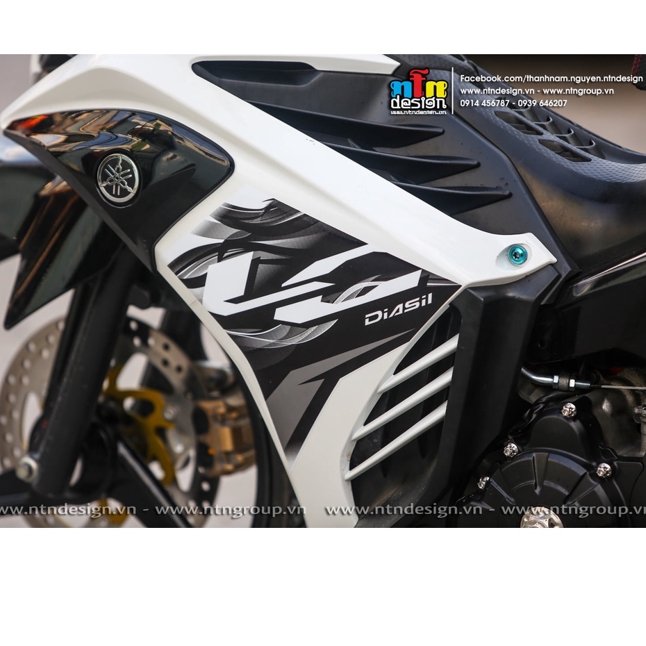 Tem rời exciter 135 lc trắng đen v7 mẫu thực tế , tem 3 lớp cao cấp không bay màu