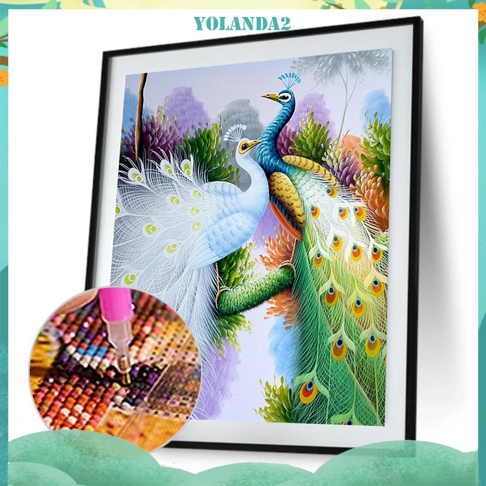 Tranh Thêu Con Công Kim Cương 5d