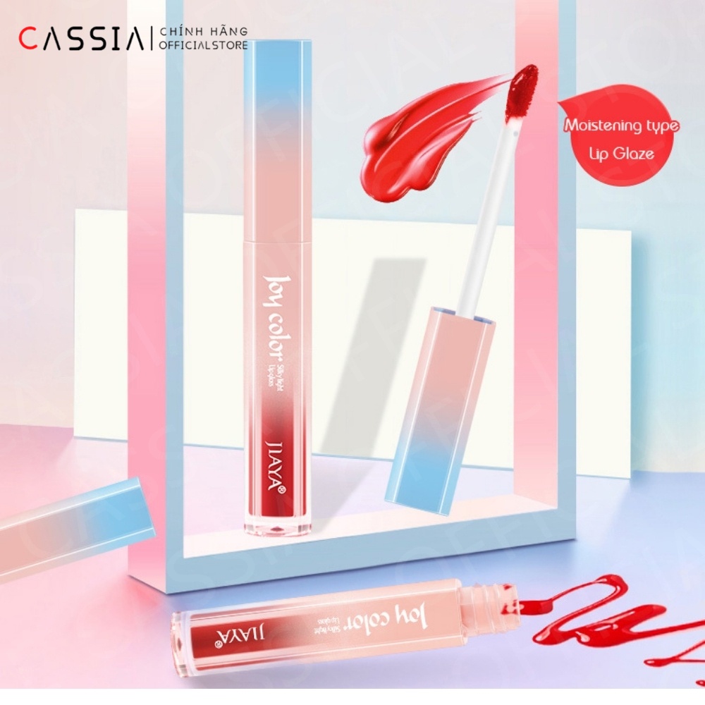 Set Son Kem Bóng 6 Màu Hoa Anh Đào, Son Tint Nội Địa Trung, Trong Suốt Lấp Lánh, Nhung Mịn Lâu Trôi, 1 Set 7 Cây JIAYA