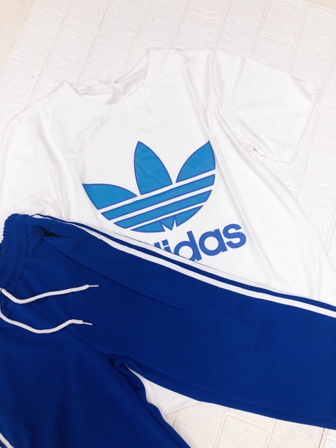 bộ thể thao in chữ d.a áo cộc quần dài phối sọc | BigBuy360 - bigbuy360.vn