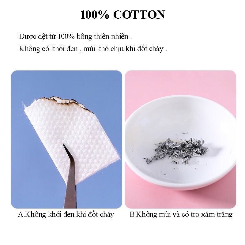 BÔNG TẨY TRANG - KHĂN  LAU MẶT KHÔ TẨY TRANG ĐA NĂNG COTTON CAO CẤP