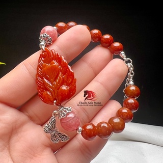 Vòng tay lõi bac hồ ly chúa ngoc cẩm thach đỏ