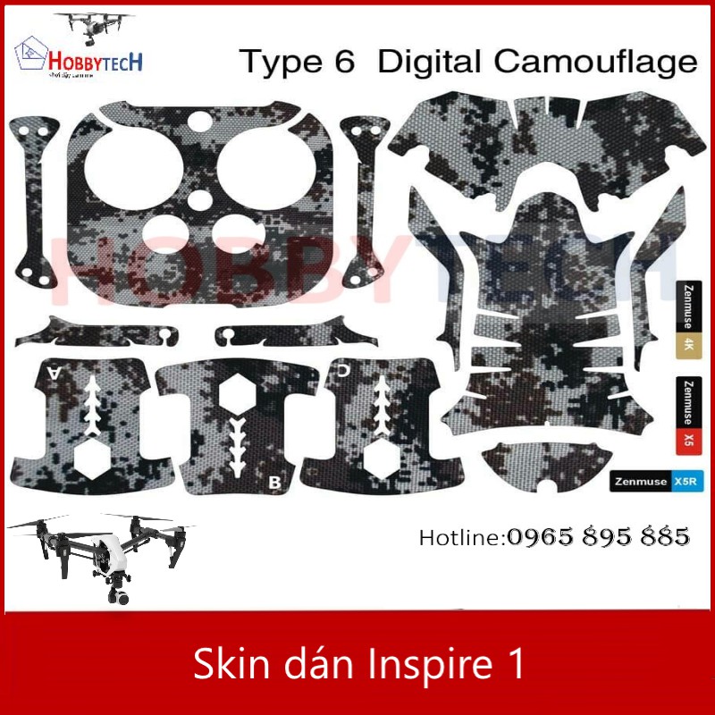 Skin dán Inspire - phụ kiện flycam DJI Inspire