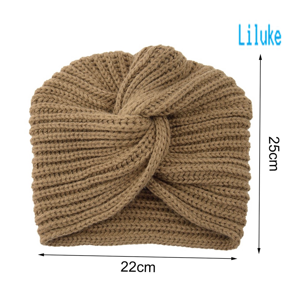 Mũ Beanie Dệt Kim Màu Trơn Co Giãn Tốt Thời Trang Thu Đông Cho Nữ