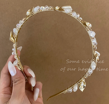 Băng đô đính ngọc trai giả phong cách Hàn Quốc cổ điển