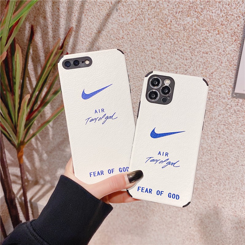 Ốp điện thoại lụa họa tiết logo Nike Fear Of God cho Iphone 12 Pro Max 12 Mini 11 Pro Max Xs Max Xr 6 6s 7 8 Plus | BigBuy360 - bigbuy360.vn