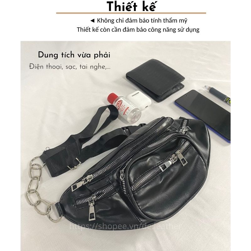 TÚI BAO TỬ XÍCH, TUI ĐEO CHÉO NỮ 🌸HÀNG MỚI VỀ🌸 TÚI ĐEO HÔNG UNISEX DA MỀM CAO CẤP CHỐNG NƯỚC, NHIỀU NGĂN KHÓA TIỆN LỢI