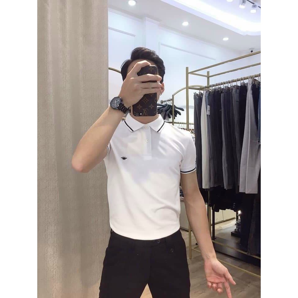 Aó polo thêu hình con ong, sang trọng, lịch sự, kiểu dáng trẻ trung.