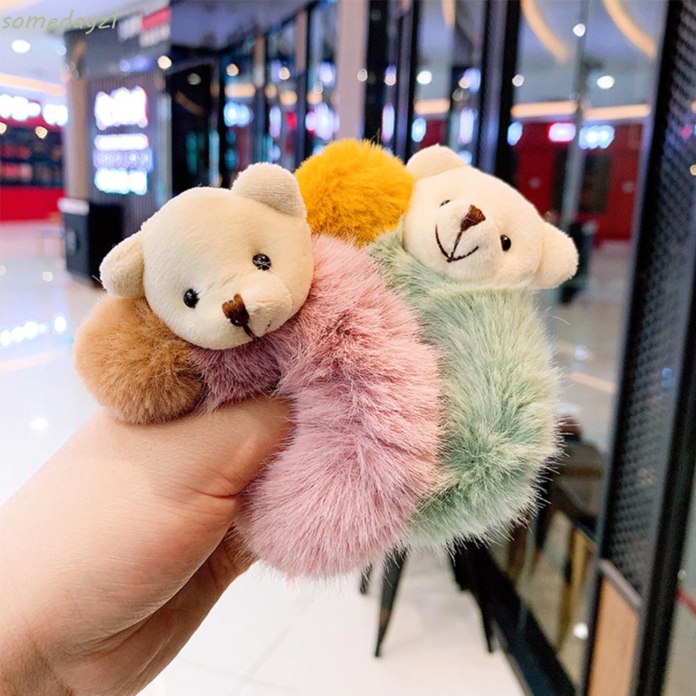 (Hàng Mới Về) Dây Chun Buộc Tóc Hình Gấu Nhồi Bông Xinh Xắn Dành Cho Nữ