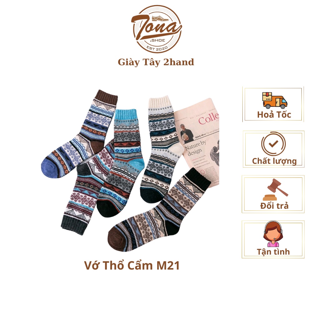 [TonaShoe] Tất Thổ Cẩm Vintage Cổ Cao Đủ Màu M21