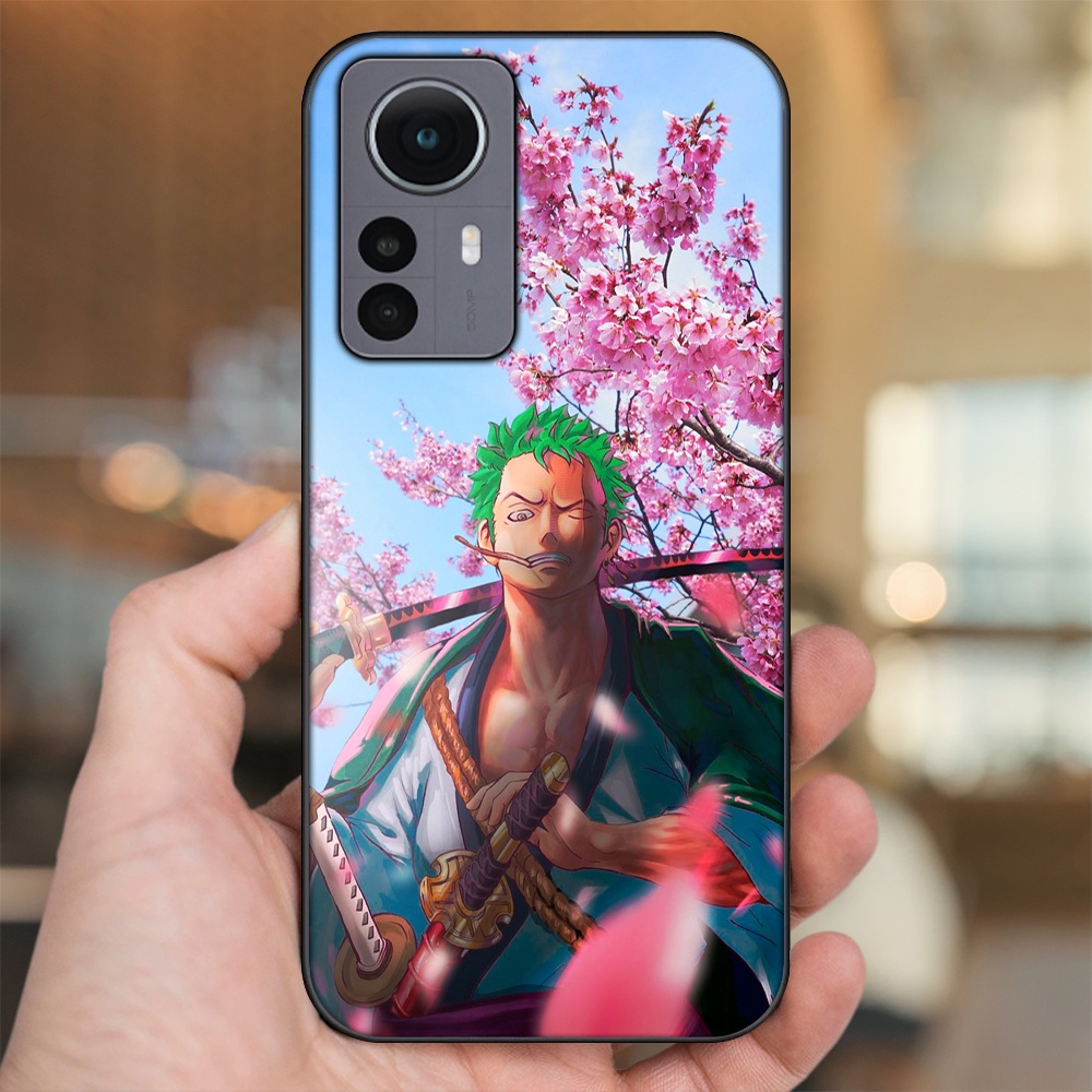Ốp lưng Xiaomi 12 viền đen in hình Zoro One Piece