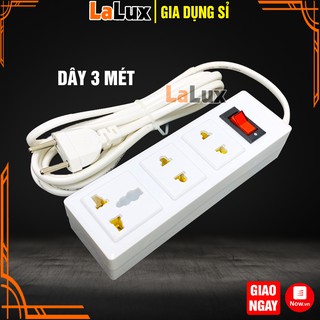 Ổ Cắm Điện Thông Minh 3 Phích, Dây 3 Mét, Có Công Tắc - Ổ Cắm Điện Đa Năng, Ổ Cắm Điện Chống Giật
