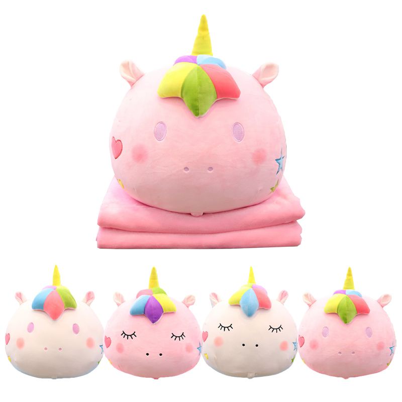 Chăn Gối Nhồi Bông Hình Kỳ Lân Hoạt Hình Đáng Yêu