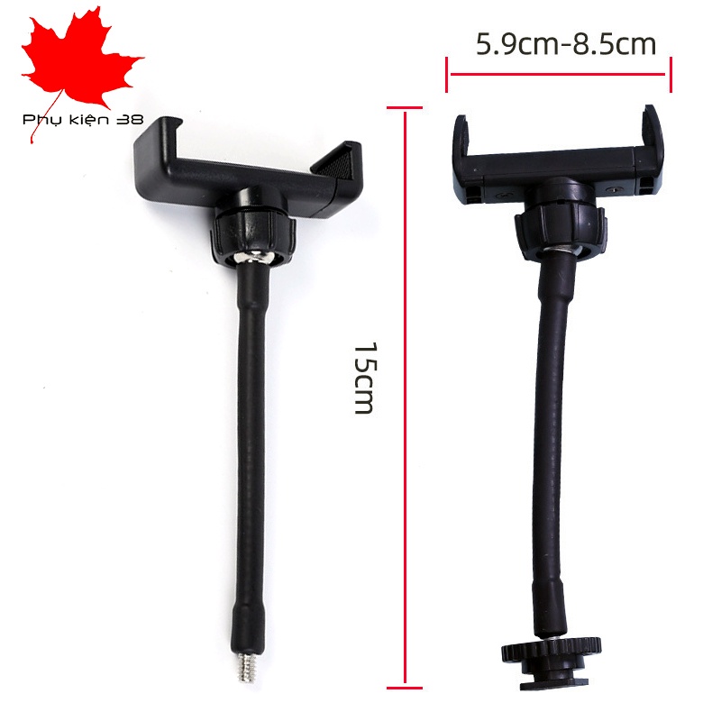 Kẹp điện thoại livestream gắn đèn flash cây 3 chân tripod
