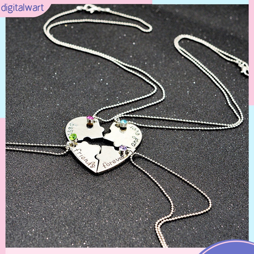 Set 4 Dây Chuyền Mặt Kim Loại Ghép Hình Khắc Chữ Best Friend Forever And Ever